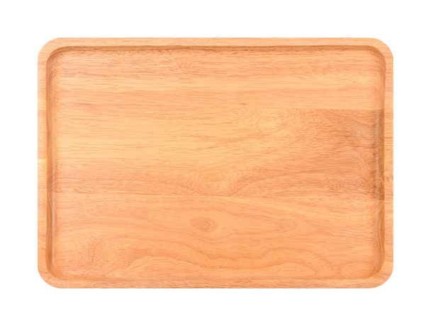 Bruine houten snijplank op witte ondergrond - Foto, afbeelding