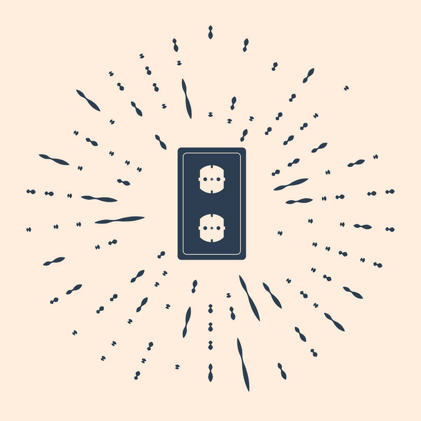 Black Electrical outlet ikon elszigetelt bézs háttér. A konnektor. Rosette szimbólum. Absztrakt kör véletlenszerű pontok. Vektorillusztráció - Vektor, kép
