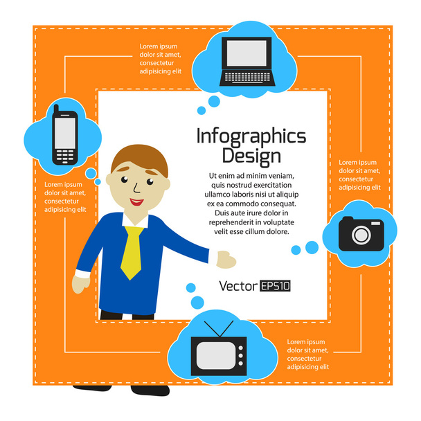 Set of infographics elements. - Vector, afbeelding