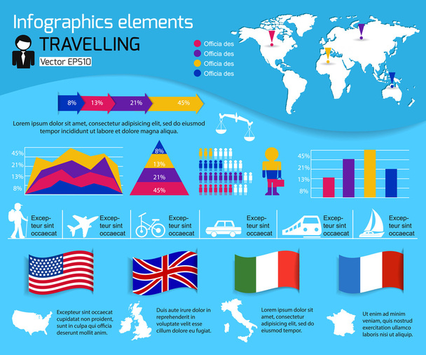 Set of infographics elements. - Вектор, зображення