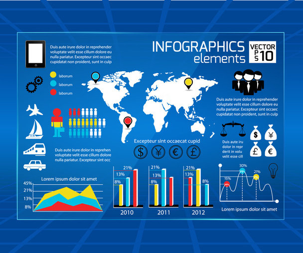 Set of infographics elements. - Вектор,изображение