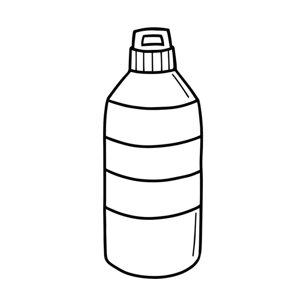 Wasserflasche isoliert auf weißem Hintergrund. Vektorstock-Illustration im Doodle-Stil - Vektor, Bild