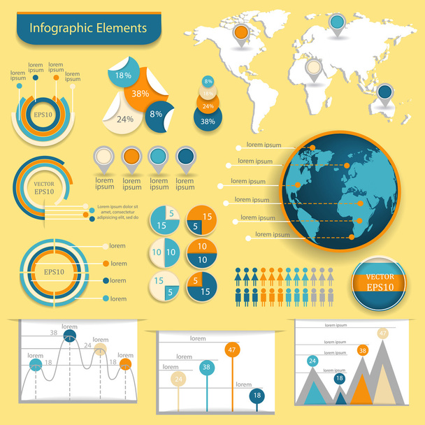 Vector set of infographic elements - Вектор, зображення