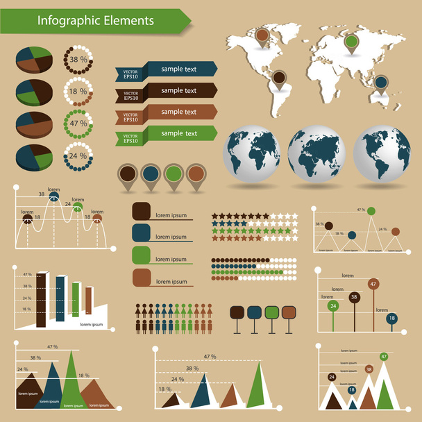 Vector set of infographic elements. - ベクター画像