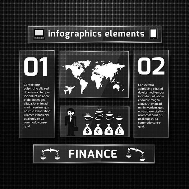 Infographics finance web design. - ベクター画像