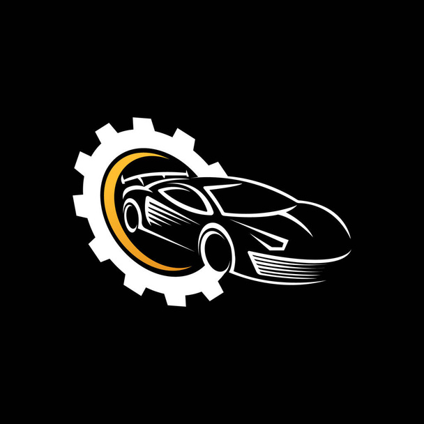 Auto Auto Logo pictogram Vector Illustratie template. Modern Sport Car vector logo pictogram silhouet ontwerp. Auto Car logo vector illustratie voor auto reparatie, dealer, garage en service. - Vector, afbeelding