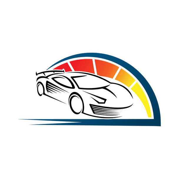 Auto Auto Logo kuvake vektori kuvitus malli. Moderni Sport Car vektori logo kuvake siluetti suunnittelu. Auto Auton logo vektori kuva auton korjaus, jälleenmyyjä, autotalli ja palvelu. - Vektori, kuva