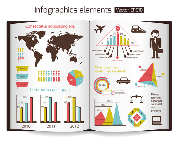 Set of infographics elements. - ベクター画像