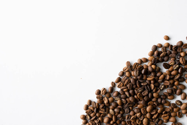 coffee bean on white table background. top view. space for text - 写真・画像