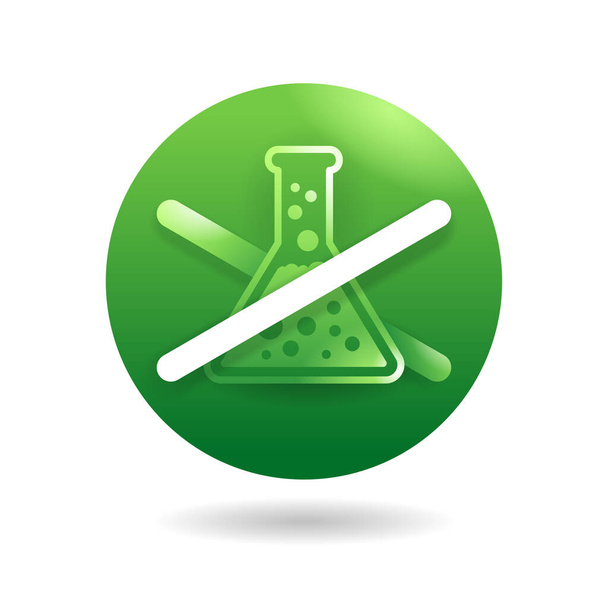No additives 3D icon with lab tube  - Vector, Image