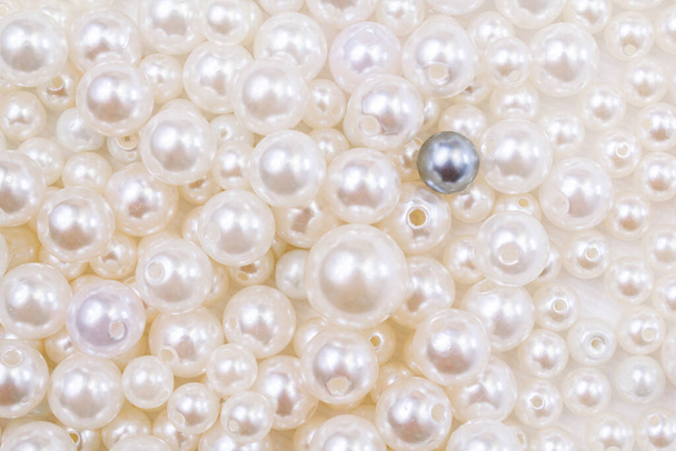 perles de perles plein cadre et un noir - Photo, image