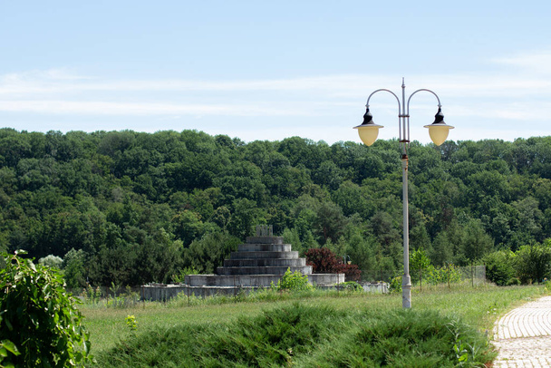 large green park with lantern in the summer - Fotografie, Obrázek