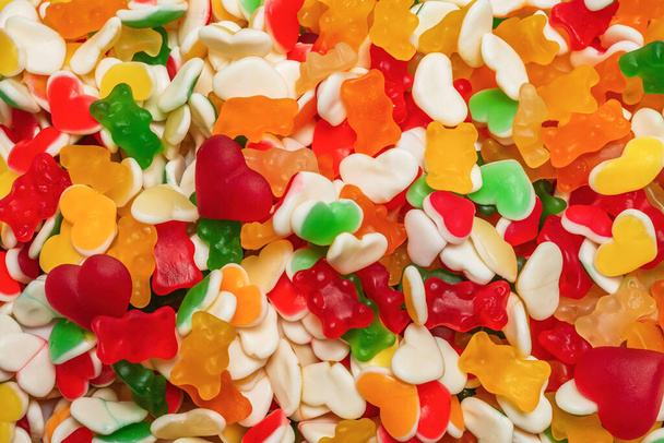 Assorted gummy candies. Top view. Jelly  sweets. - Photo, Image