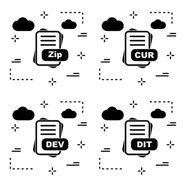 Набор значков формата файла - Вектор,изображение
