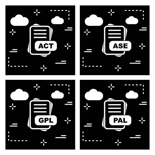 Set Of File Format Icons - Vector, Image
