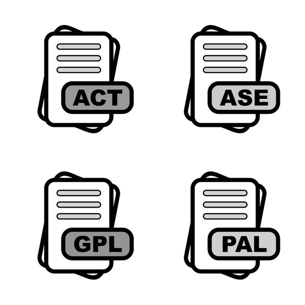 Set Of File Format Icons - Vector, Image