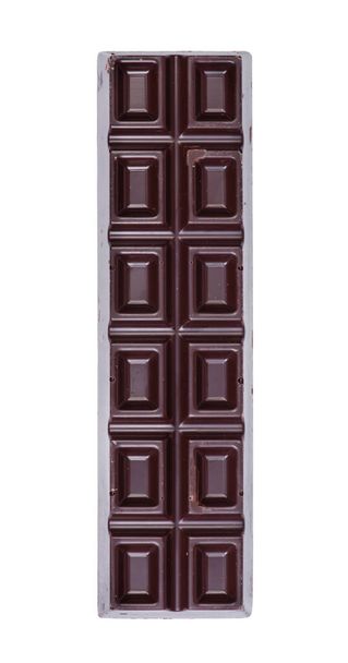 Gruesa barra larga de chocolate aislado sobre fondo blanco
 - Foto, imagen