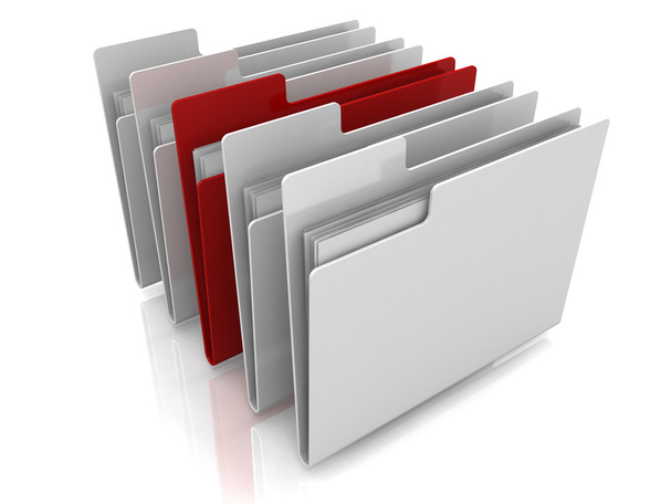 Folder icons row with one selected - Фото, зображення