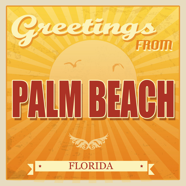 Palm Beach, Florida matkailujuliste
 - Vektori, kuva