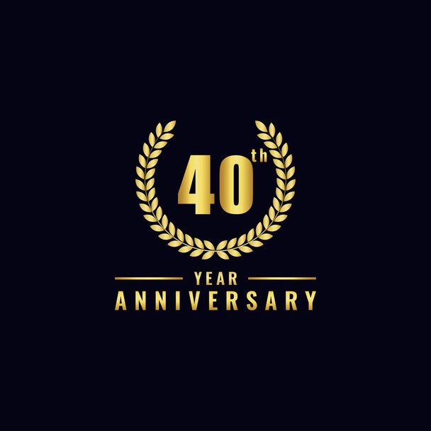 Illustration vectorielle d'un logo d'anniversaire numéro 40 de couleur or, peut être utilisé comme logo pour les anniversaires, dépliants et brochures d'anniversaire d'entreprise. - Vecteur - Vecteur, image
