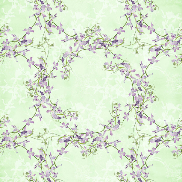 Garden flowers. Flowers, leaves and buds of  matiola  on a watercolor background. Seamless pattern. Use printed materials, signs, items, websites, maps, posters, postcards, packaging. - Foto, Imagen