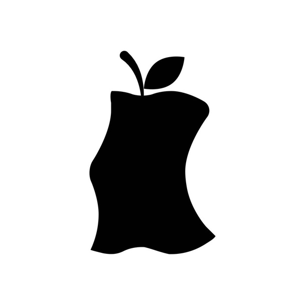 кусаний яблучний значок, стиль силуету
 - Вектор, зображення