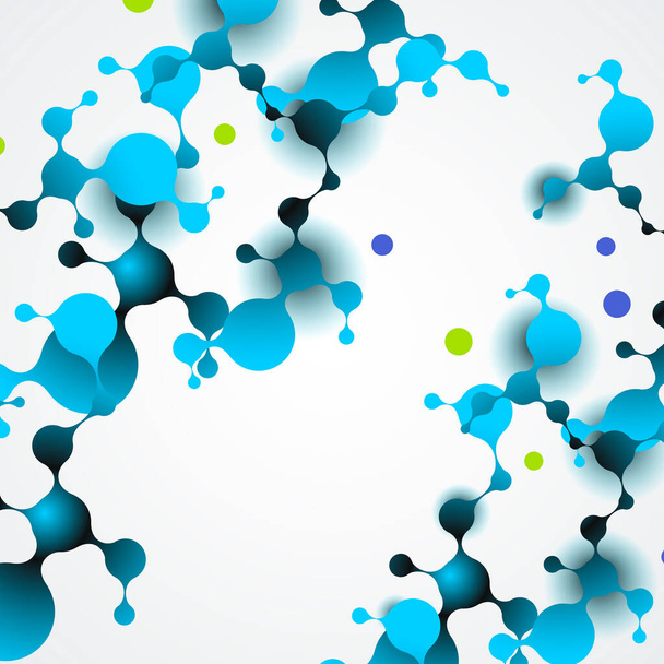 Abstract vector polygonal background with connecting blue dots with lines - Vettoriali, immagini