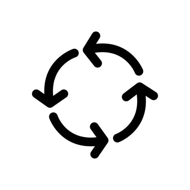 čtyři šipky ve tvaru kruhu, silueta - Vektor, obrázek