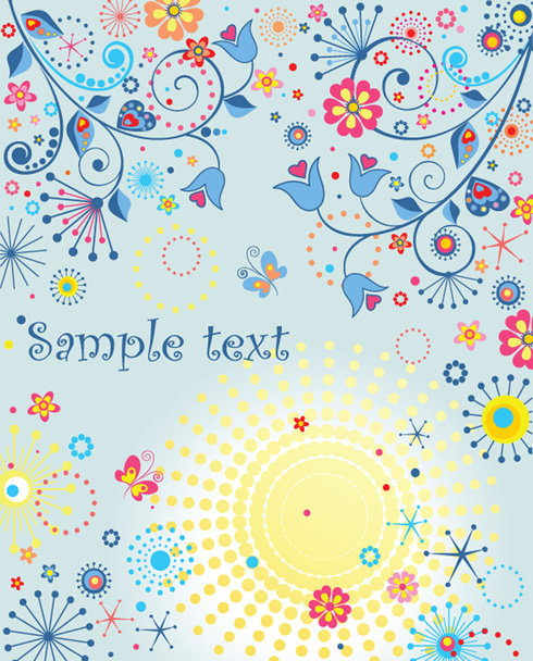 Summery colorful poster - Vector, afbeelding