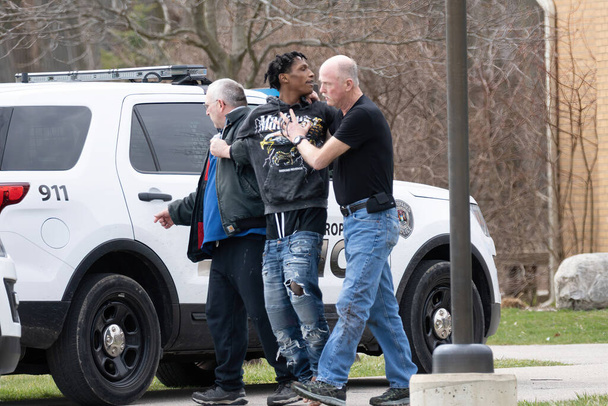 Policja Metro Park aresztuje czarnego nastolatka w St Clair Metro Park  - Zdjęcie, obraz