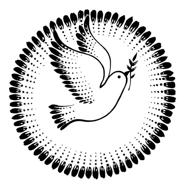Silhouette einer fliegenden Taube Frieden - Vektor, Bild
