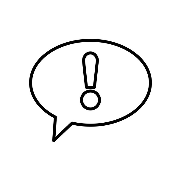 speech bubble with exclamation mark icon, line style - Vector, Image
