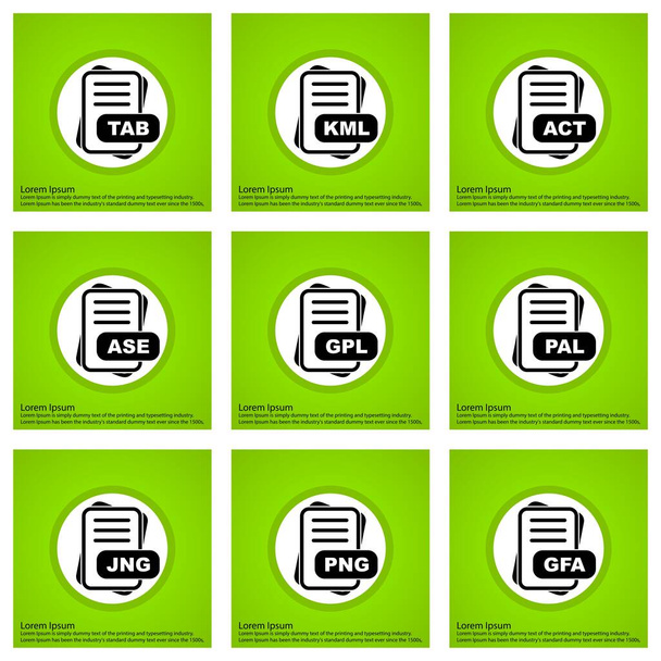 set of File Format icons for web and mobile application, vector illustration - Vector, Image