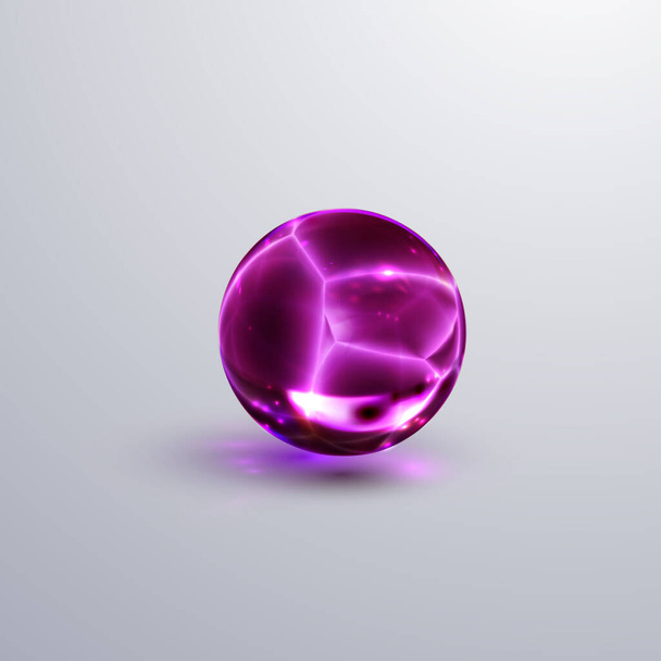 Glossy cracked crystal sphere. - Vector, afbeelding