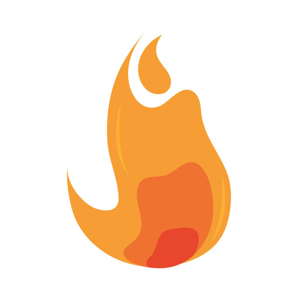 fire flame burning hot glow flat design icon - Vector, Image