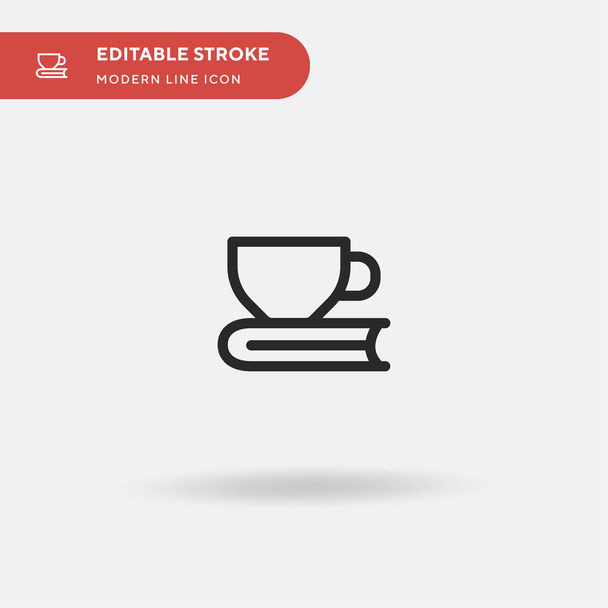 Café Simple icône vectorielle. Modèle de conception de symbole d'illustration pour l'élément d'interface utilisateur mobile Web. Pictogramme moderne de couleur parfaite sur coup modifiable. Icônes de café pour votre projet d'entreprise - Vecteur, image
