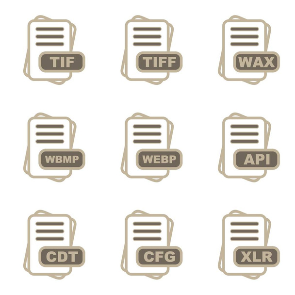 set of business vector icons of documents - Vector, Image