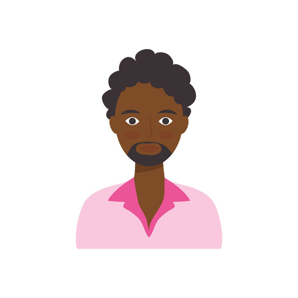 avatar afro hombre icono, estilo plano
 - Vector, imagen