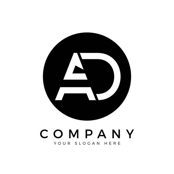 AD Logo Design Business Typografia Vektori malli. Creative Linked Letter AD Logo malli. AD-kirjasintyyppi Logo - Vektori, kuva