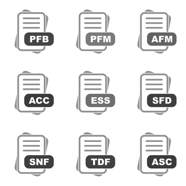 conjunto de 9 iconos vectoriales de documento
 - Vector, imagen