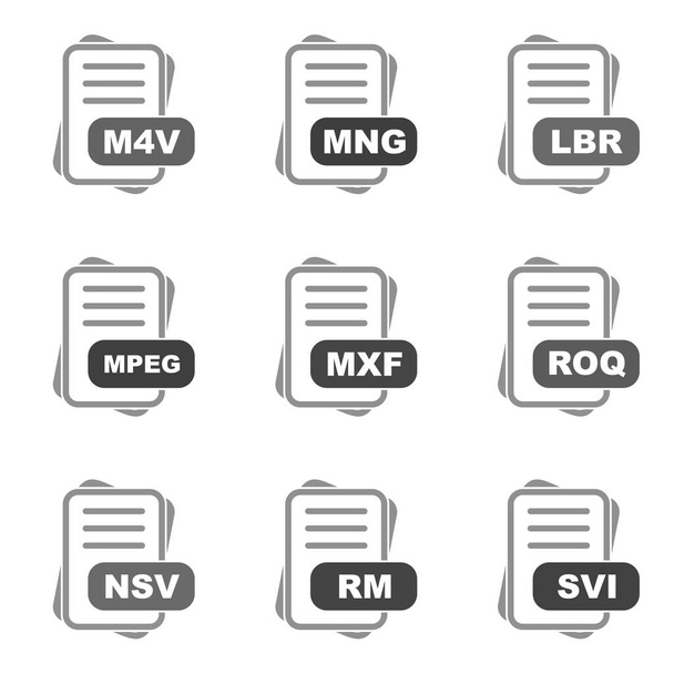 conjunto de 9 iconos vectoriales de documento
 - Vector, imagen