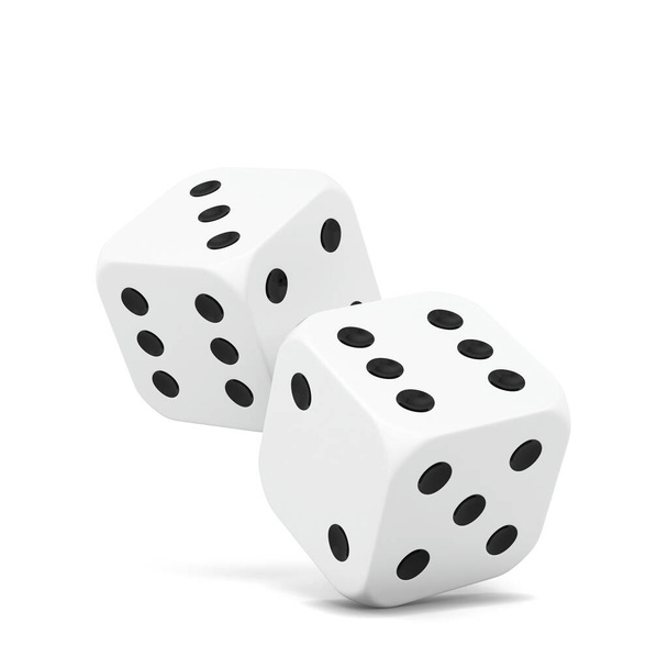 Plastic gaming dice. 3d illustration isolated on white background  - Foto, immagini