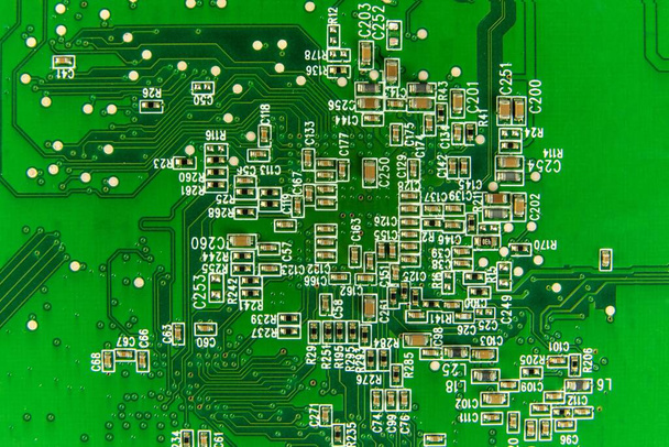 Circuit board. Electronic computer hardware technology. Motherboard digital chip. Printed Circuit Board with many electrical components. - Foto, immagini
