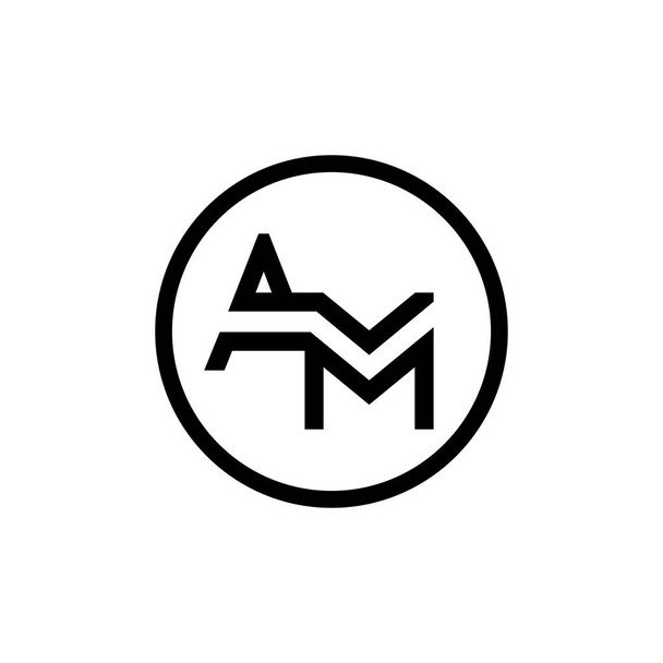 Wzór logo AM Business Typografia Szablon wektorowy. Kreatywne powiązane litery Szablon logo AM. AM Typ czcionki Logo - Wektor, obraz