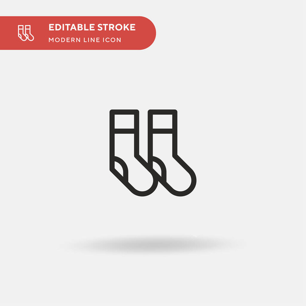 Socks Simple vector icon. Illustration symbol design template for web mobile UI element. Perfect color modern pictogram on editable stroke. Socks icons for your business project - Vector, Image