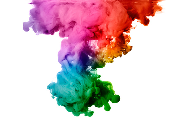 Rainbow of Acrylic Ink in Water. Color Explosion - Photo, Image