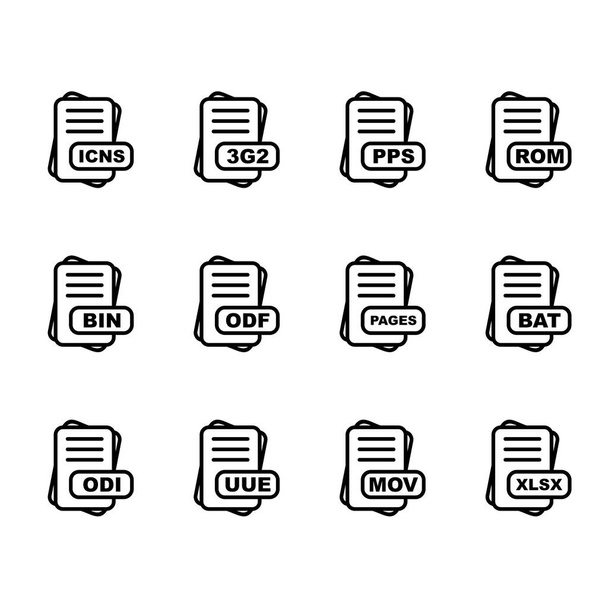  conjunto de iconos de formato de archivo vectorial - Vector, Imagen