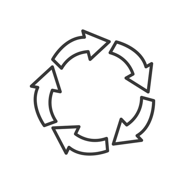 nyíl kör alakú ikon, vonal stílus - Vektor, kép