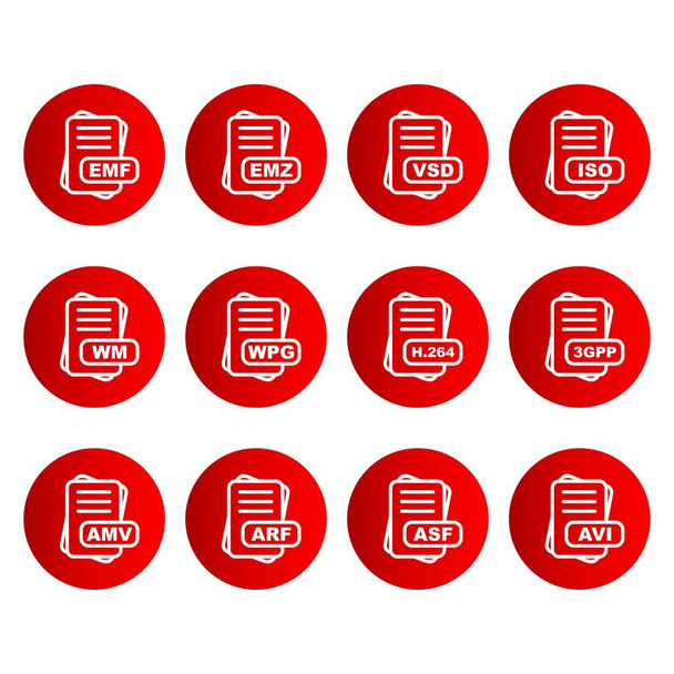  conjunto de iconos de formato de archivo vectorial - Vector, imagen