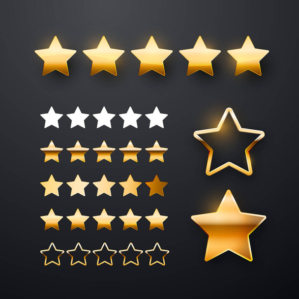 Five stars icon set for app interface design. - Vektori, kuva